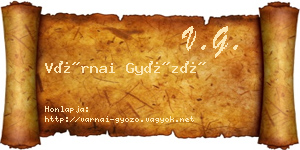 Várnai Győző névjegykártya